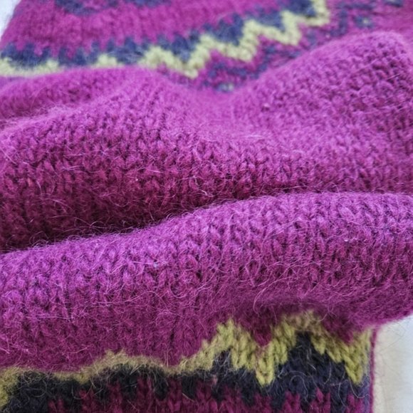 Fair Isle handmade crewneck long sleeve wool sweater women's size M/L - Picture 11 of 16